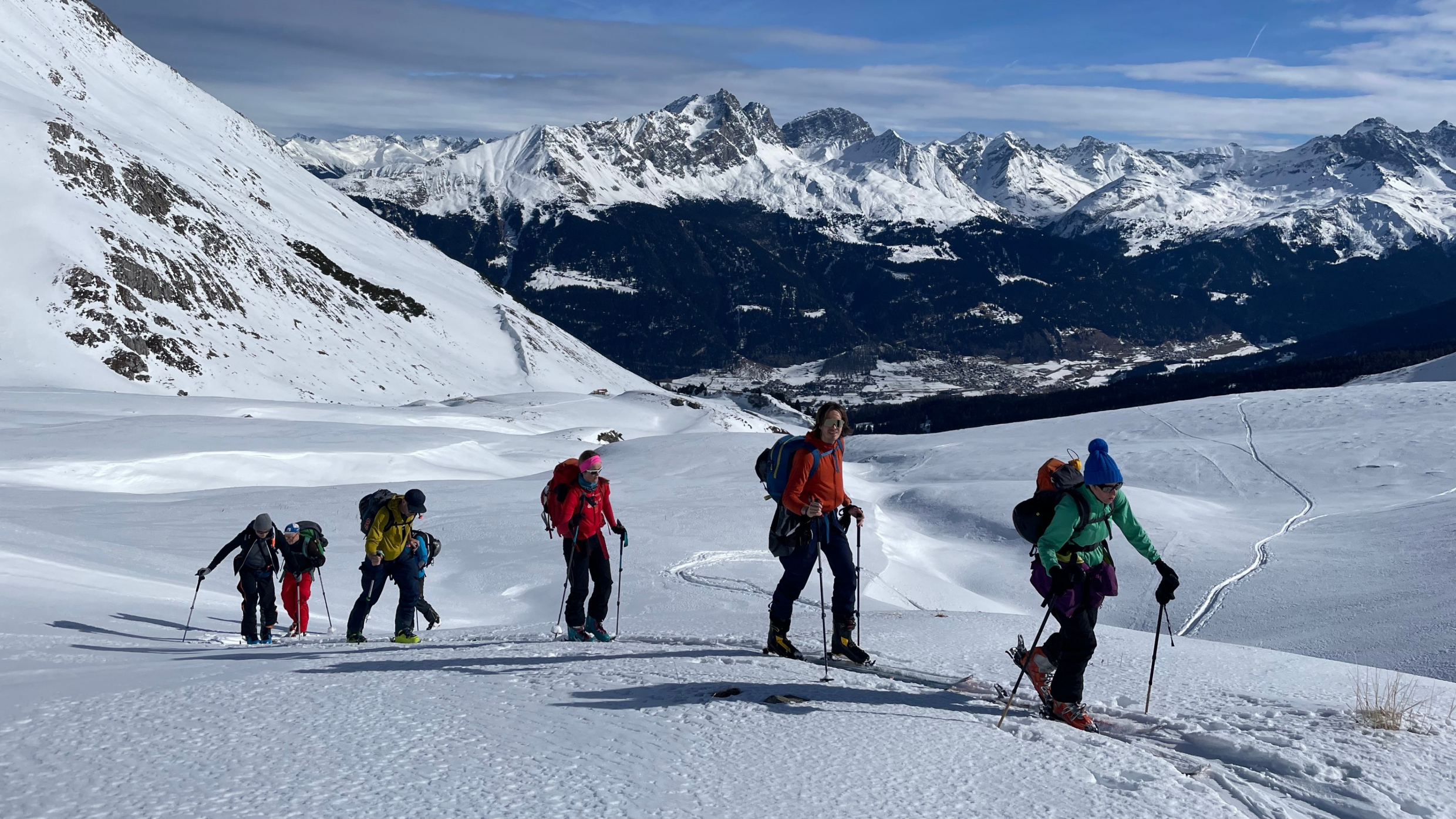 Berg+Ski: Aufstieg Richtung Curvér Pintg da Taspegn