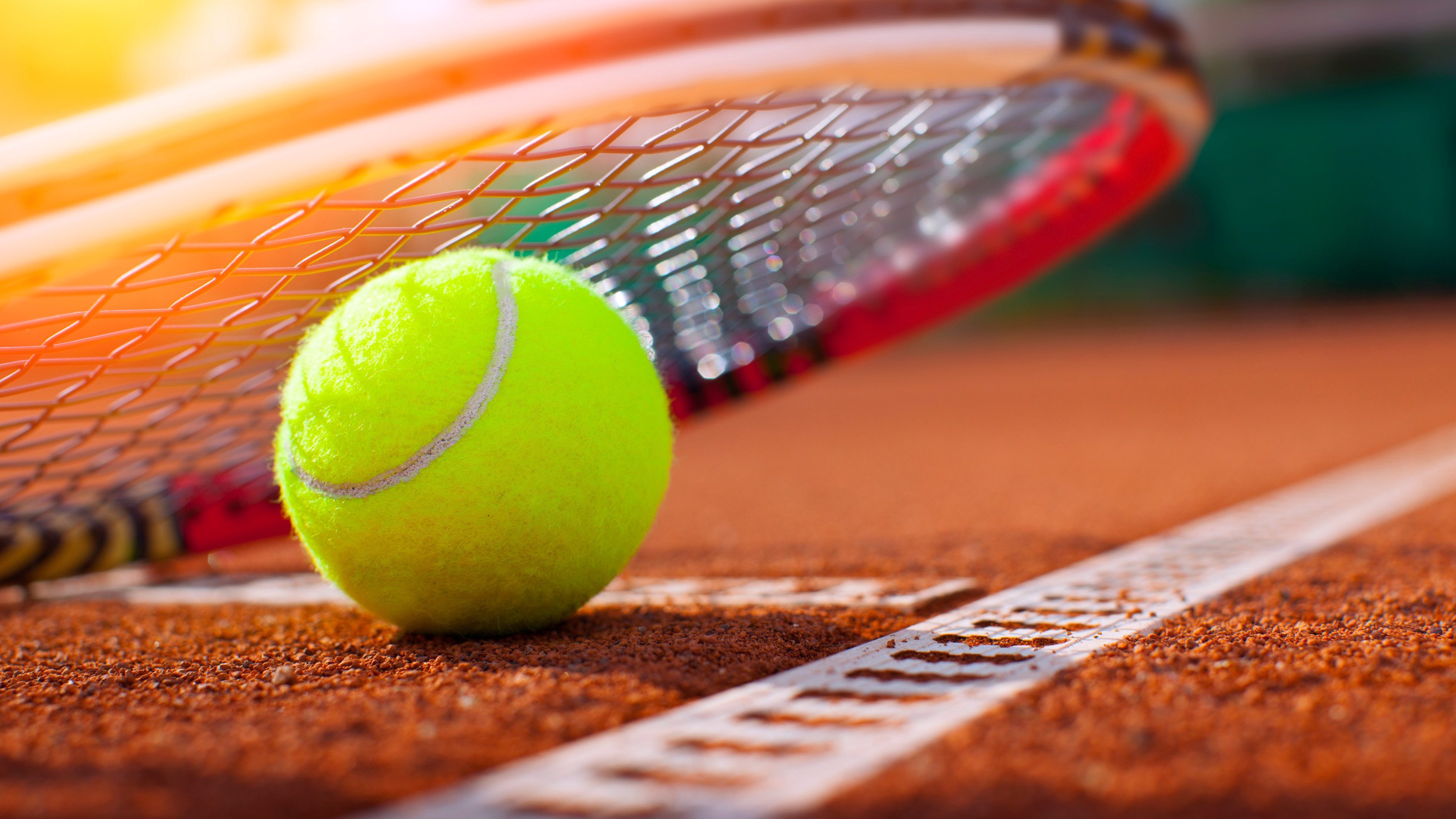 	tennis ball on a tennis court